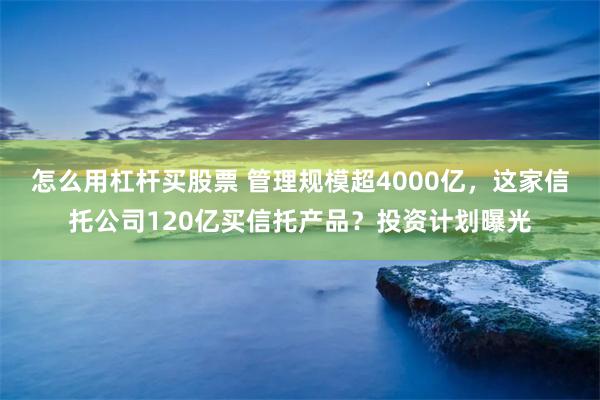怎么用杠杆买股票 管理规模超4000亿，这家信托公司120亿买信托产品？投资计划曝光