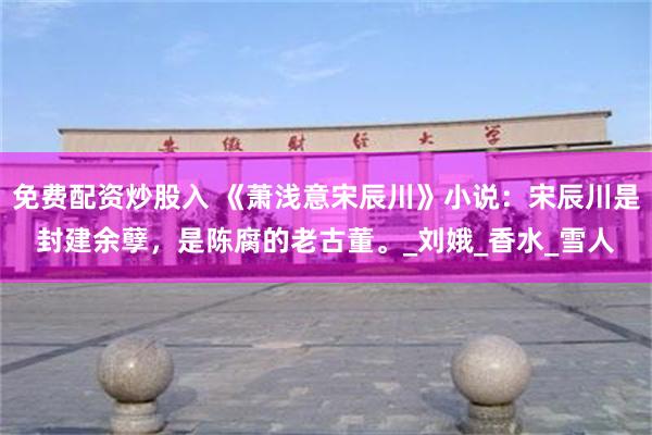免费配资炒股入 《萧浅意宋辰川》小说：宋辰川是封建余孽，是陈腐的老古董。_刘娥_香水_雪人