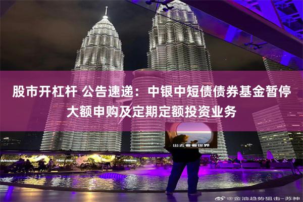 股市开杠杆 公告速递：中银中短债债券基金暂停大额申购及定期定额投资业务