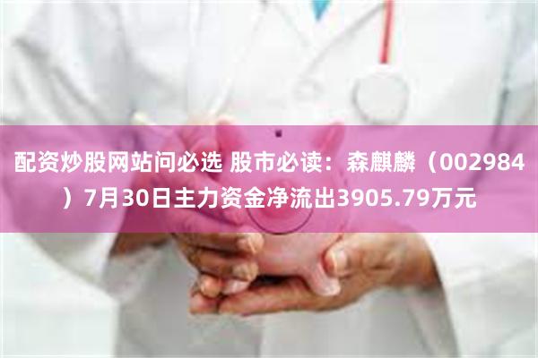 配资炒股网站问必选 股市必读：森麒麟（002984）7月30日主力资金净流出3905.79万元